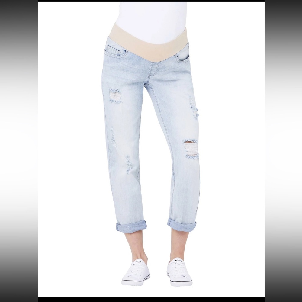 Ripe Baxter boyfriend maternity jeans, clean fade, medium